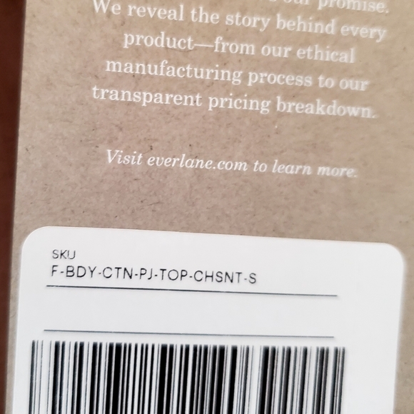 New Everlane Cotton PJ Top Chestnut Buttonup Shirt Size Small NWT - Picture 9 of 13